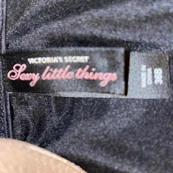 Vintage Victorias Secret pushup bustier w/removable straps, pink & black, sz.36B - Picture 7 of 8